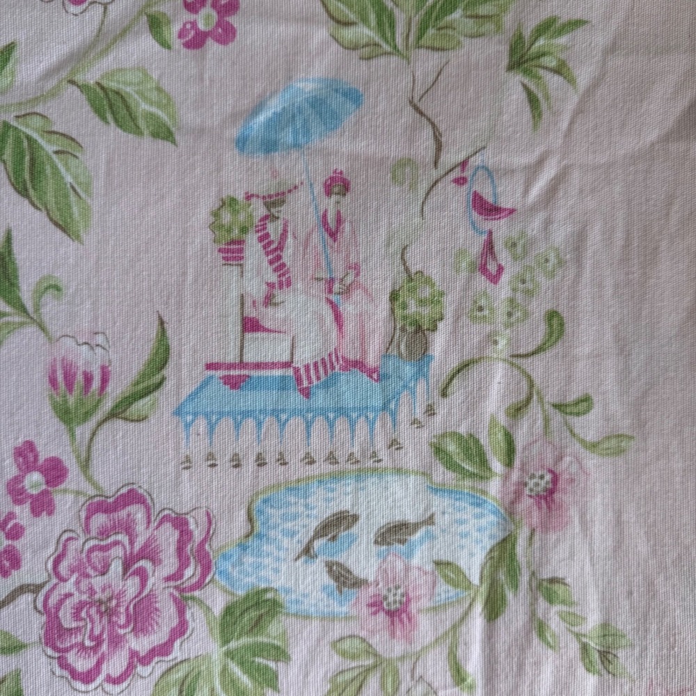 Pottery Barn Kids Twin Size Duvet Cover Pink Japanese Garden Floral Bedrooom